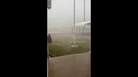 Strong winds and heavy rain hit Perryville, Arkansas, USA