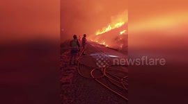 Spain: Firefighters Battle Raging Wildfire Overnight In León