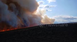Spain: Flames and Smoke Rise High as Firefighters Tackle Fierce Wildfire
