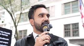 US: Union members of Hotel & Gaming Trades Council Rally with Zohran Mamdani