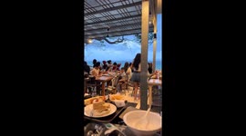 Wind blows plates away as it rips through seafront restaurant
