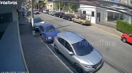 Pickup truck damages 10 parked cars careens down road