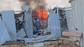 Israeli strikes hit camp sheltering displaced families in central Gaza