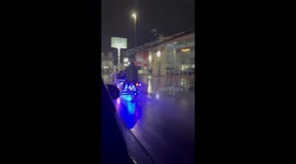 Mobile beverage store driving at average speed on the road in Querétaro