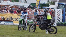 Sqibb Freestayle Motorcross Stunt Team Show Off Their Aerial Tricks At Melplash Show Dorset