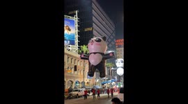 Scenes from the 2024 Hollywood Christmas Parade showcasing holiday spirit and cute floats