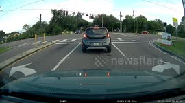 White Altima Runs Red Light and Totals SUV