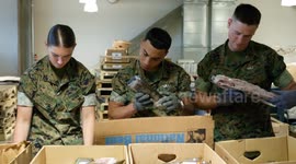 Marines Volunteer at Boston Food Bank During Marine Week