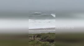 Massive Waves Batter Ocean City As Hurricane Erin Roars Offshore