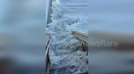 US: Roaring Atlantic Waves Hammer Daytona Beach Shores As Hurricane Erin Approaches