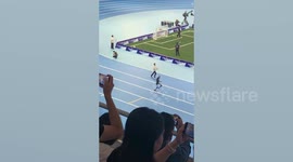 Crowd shocked as robot runner knocks over human at race in China
