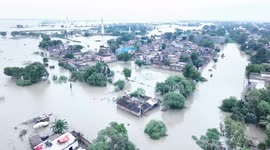 Aerial footage shows devastating impact of floods in northern India
