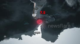 Türkiye: MOTION GRAPHIC - 7.5-magnitude earthquake strikes south of Chile, tsunami threat subsides