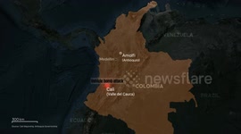 MOTION GRAPHICS - Colombia rocked by two attacks leaving 13 dead as president labels armed groups ‘terrorists’