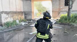 Russian airstrike hits Ukraine's Kostiantynivka, sparking apartment fire