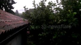 Severe Thunderstorm in Logane Bregonza – Lightning Strike Caught Nearby