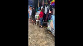 Pet dog has his own raincoat to stay dry during deluge