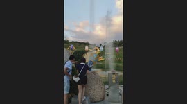 Tourists Make Fountain Dance by Yelling Into Musical Horn