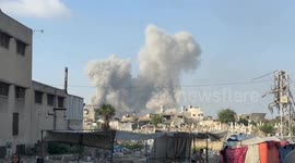 Smoke rises after Israeli attacks on northern Gaza