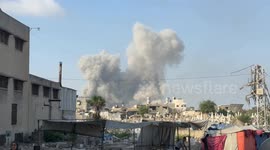 Smoke rises after Israeli attacks on northern Gaza