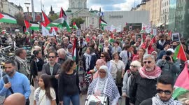 Demonstrators rally in Stockholm against Israel's actions in Gaza