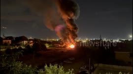 Incendio en poblado de chabolas en Can Pastilla (Mallorca, España)