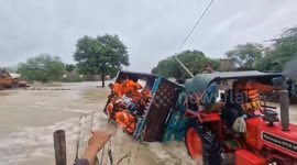 Heroic SDRF Jawans Survive Tractor Mishap in Rajasthan: Near-Death Rescue