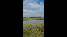 Strong north winds and passing hurricane in Emerald Isle, North Carolina, USA
