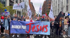 Thousands gather in Belfast and March For Jesus through the city.