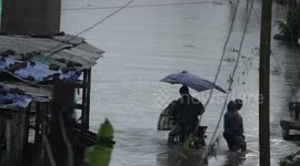 Flooded streets, homes and businesses. The after math of rainfall in the city of Douala