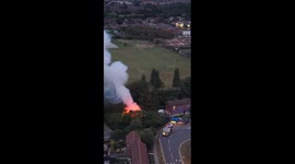 Large fire near Hull City centre close to houses and football ground