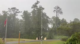 Rain shower with low visibility in Hueytown, Alabama