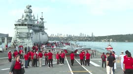 Türkiye: Türkiye’s TCG Anadolu drone carrier warship passes through Istanbul Strait