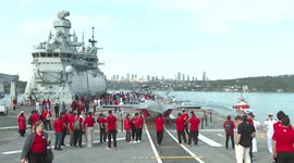 Türkiye’s TCG Anadolu drone carrier warship passes through Istanbul Strait