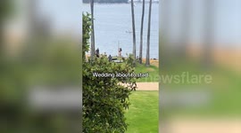 Pole dancers gatecrash wedding ceremony with X-rated performance
