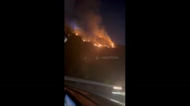 Spain: Forest Fire Breaks Out Near Granada City, Forcing Highway Closure