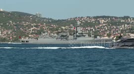 Turkish navy parades in Istanbul Strait during TEKNOFEST 'Blue Homeland' event