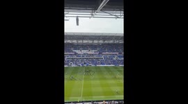 Everton fans celebrate first Premier League win at their new stadium