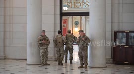 US: Footage shows members of National Guard at Union Station in Washington DC