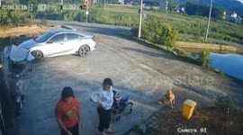 Disabled girl and grandmother crash into water as wheelchair rolls away