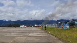 Plane overshoots runway crashing into fence and injuring pilots