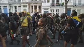 Body paint and beats as revellers take part in the parade at Notting Hill Carnival 2025