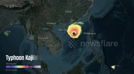 MOTION GRAPHICS - Typhoon Kajiki threatens China, Vietnam with flooding, forcing mass evacuations