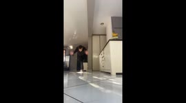 Man loses balance attempting walking handstand in Istres, France