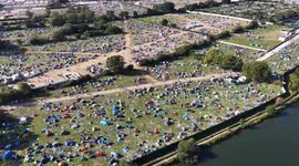 Drone footage shows sea of tents 'left' after Reading Festival