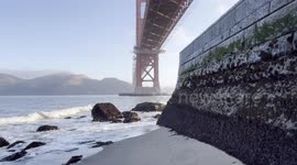 Rare Low Tide Walk Under the Golden Gate Bridge, San Francisco