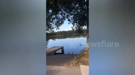 Helicopter crashes into lake while collecting water to battle wildfires in France