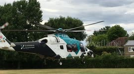 Air Ambulance Lands in East Grinstead Park: See the Intense Takeoff!