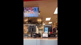 Pizza falls off Domino’s conveyor belt in Houston, Texas