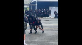 Student struggles to walk in stilettos at school in Cloetesville, South Africa